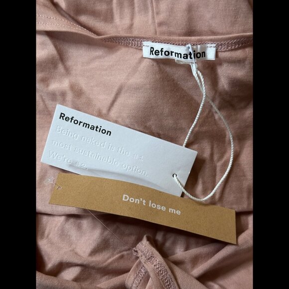 New Reformation Wrap Dress Small Blush Pink Kaila Maxi Sleeveless Jersey Knit - Picture 6 of 8